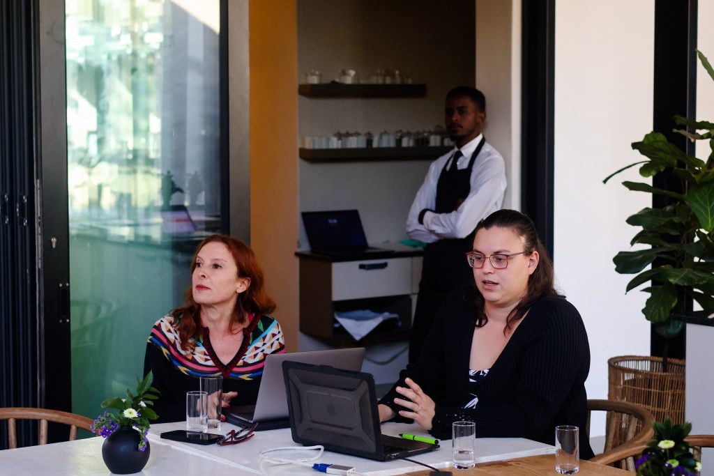 Laurice Taitz-Buntman, founder of Johannesburg in Your Pocket, and Mikhaela Donaldson of Local Abode, who manage the Rosebank Districts.